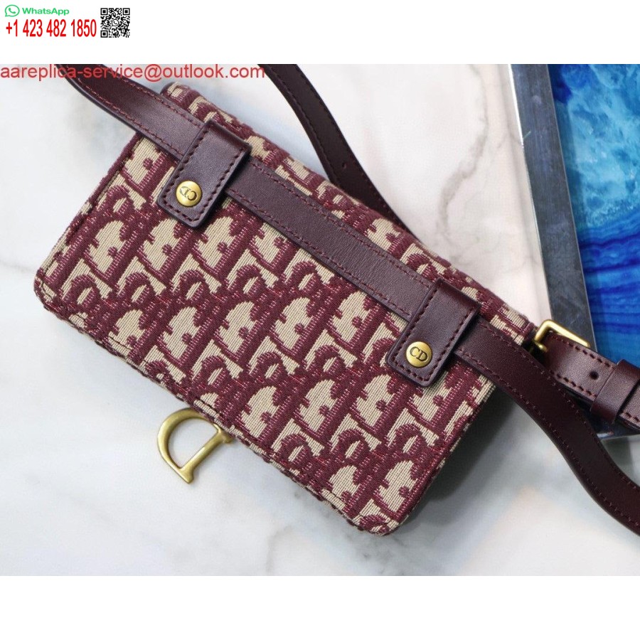 Replică Geantă Cu Centură şa Dior S5619 Roşu Jacquard Oblic Dior