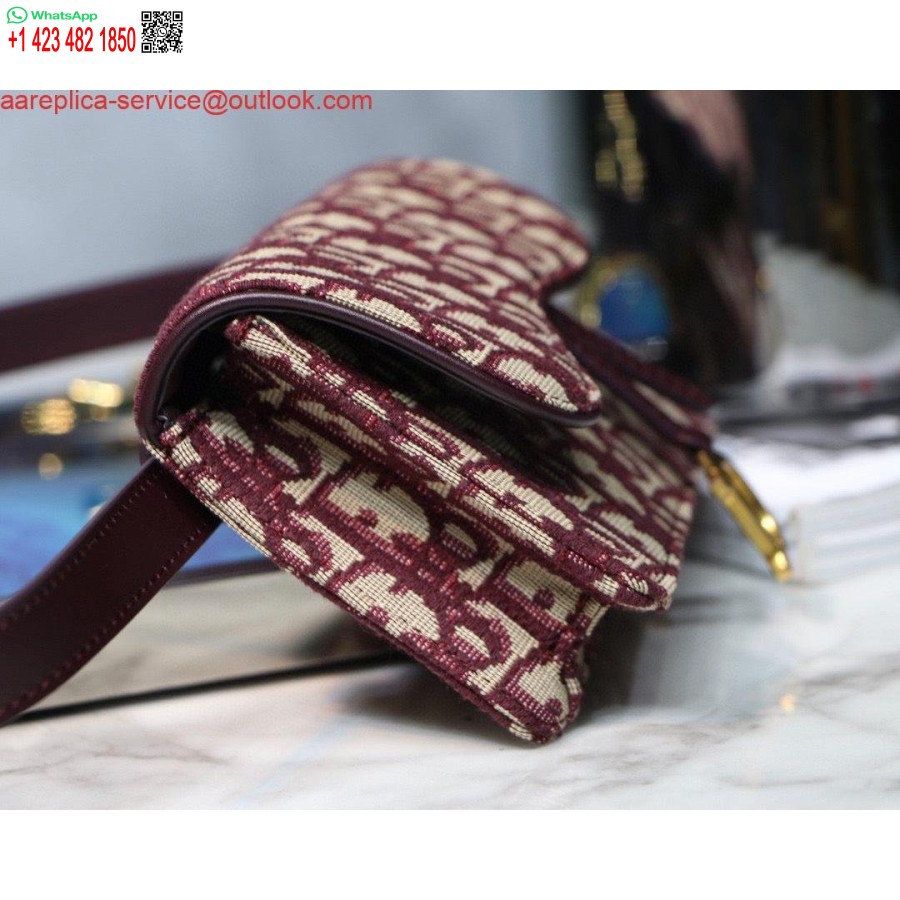 Replică Geantă Cu Centură şa Dior S5619 Roşu Jacquard Oblic Dior