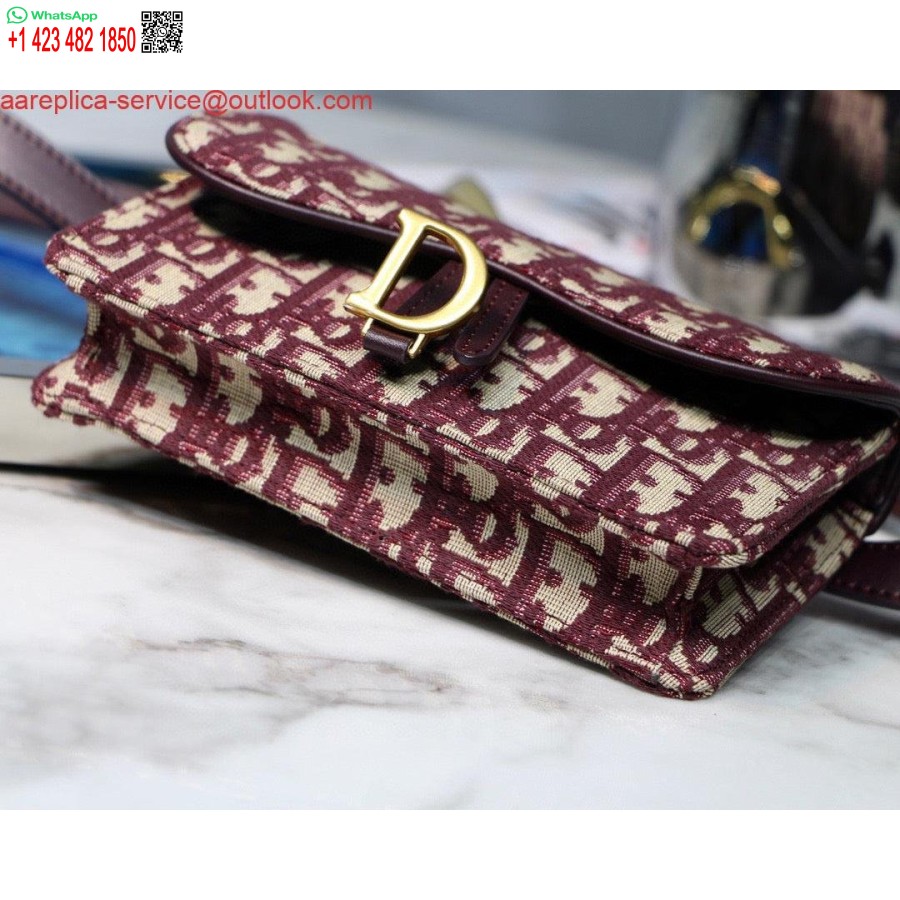 Replică Geantă Cu Centură şa Dior S5619 Roşu Jacquard Oblic Dior