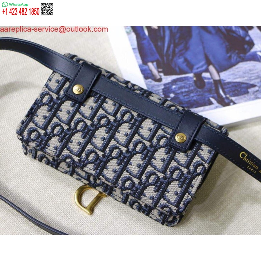 Replica Dior Satulavyölaukku S5619 Sininen Dior Vino Jacquard