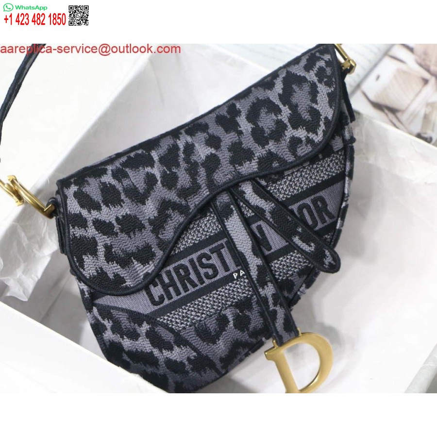 Replika Dior Podsedlová Brašna M0446 šedá Výšivka Mizza