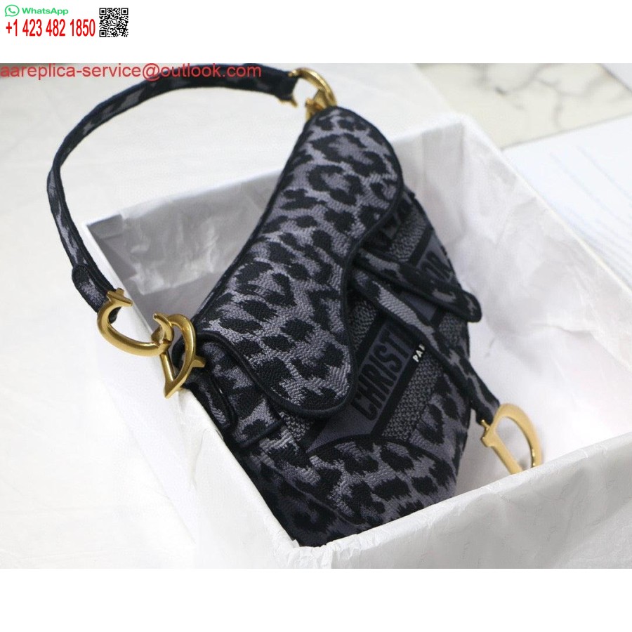 Replika Dior Podsedlová Brašna M0446 šedá Výšivka Mizza