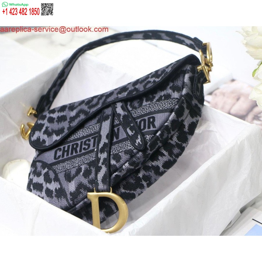 Replika Dior Podsedlová Brašna M0446 šedá Výšivka Mizza