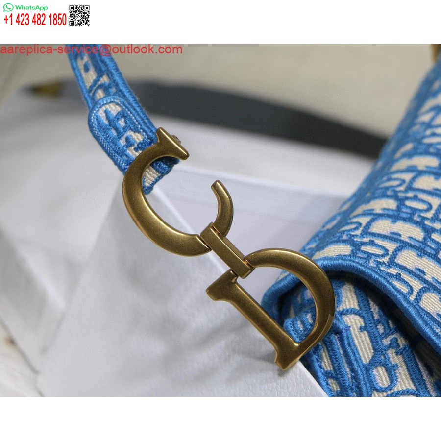 Réplique Sac De Selle Dior Bordeaux Dior Oblique Jacquard M0446 Bleu