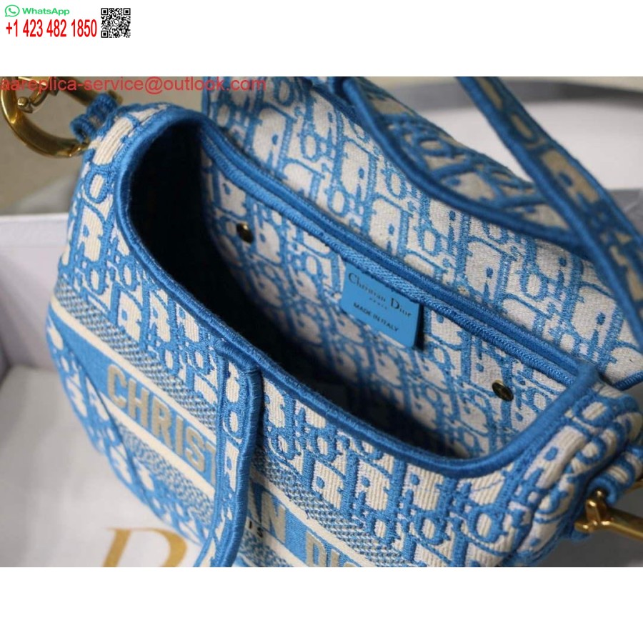 Réplique Sac De Selle Dior Bordeaux Dior Oblique Jacquard M0446 Bleu