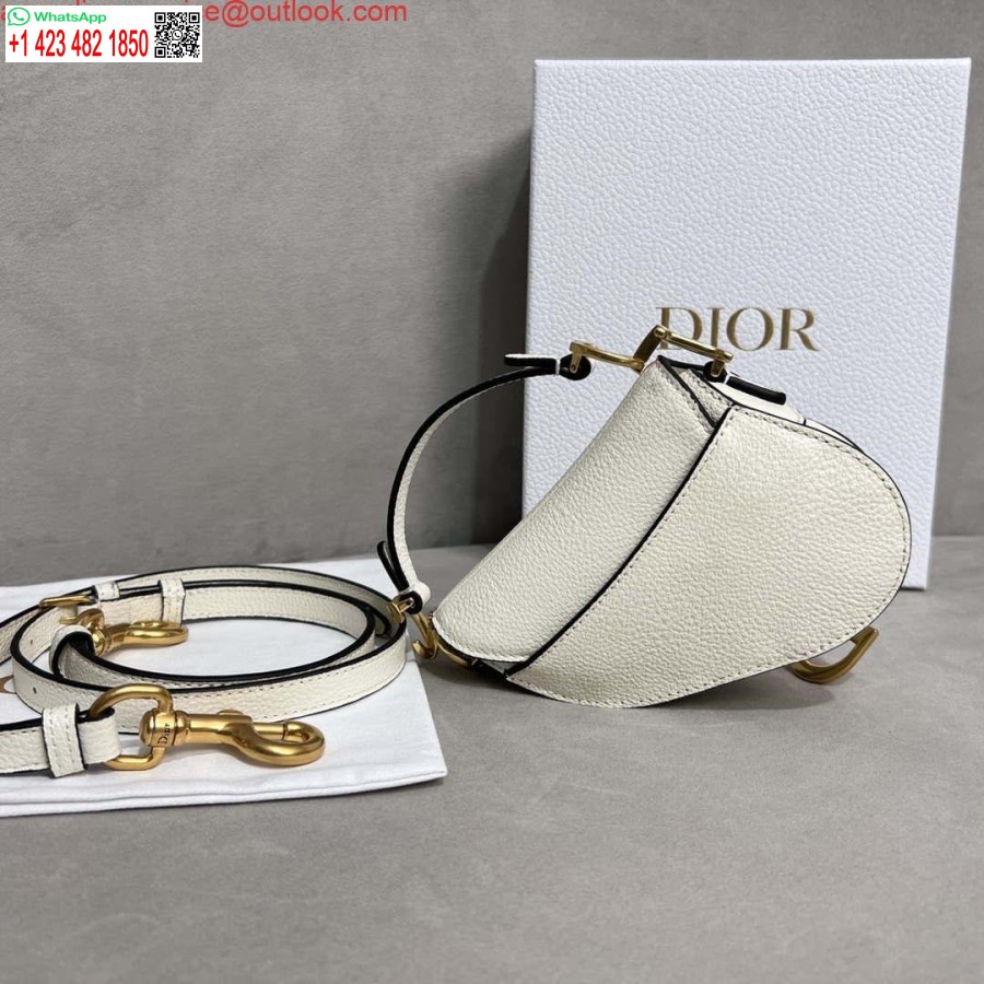 Replica Dior S5685 Mikro Sadulakott Rihmaga Helepunase Valge Kitsenahaga
