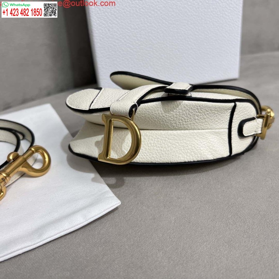 Replica Dior S5685 Mikro Sadulakott Rihmaga Helepunase Valge Kitsenahaga