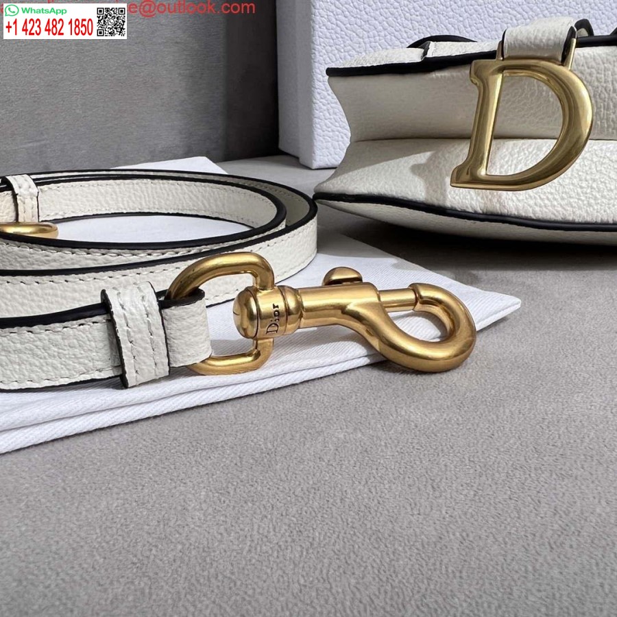 Replica Dior S5685 Mikro Sadulakott Rihmaga Helepunase Valge Kitsenahaga