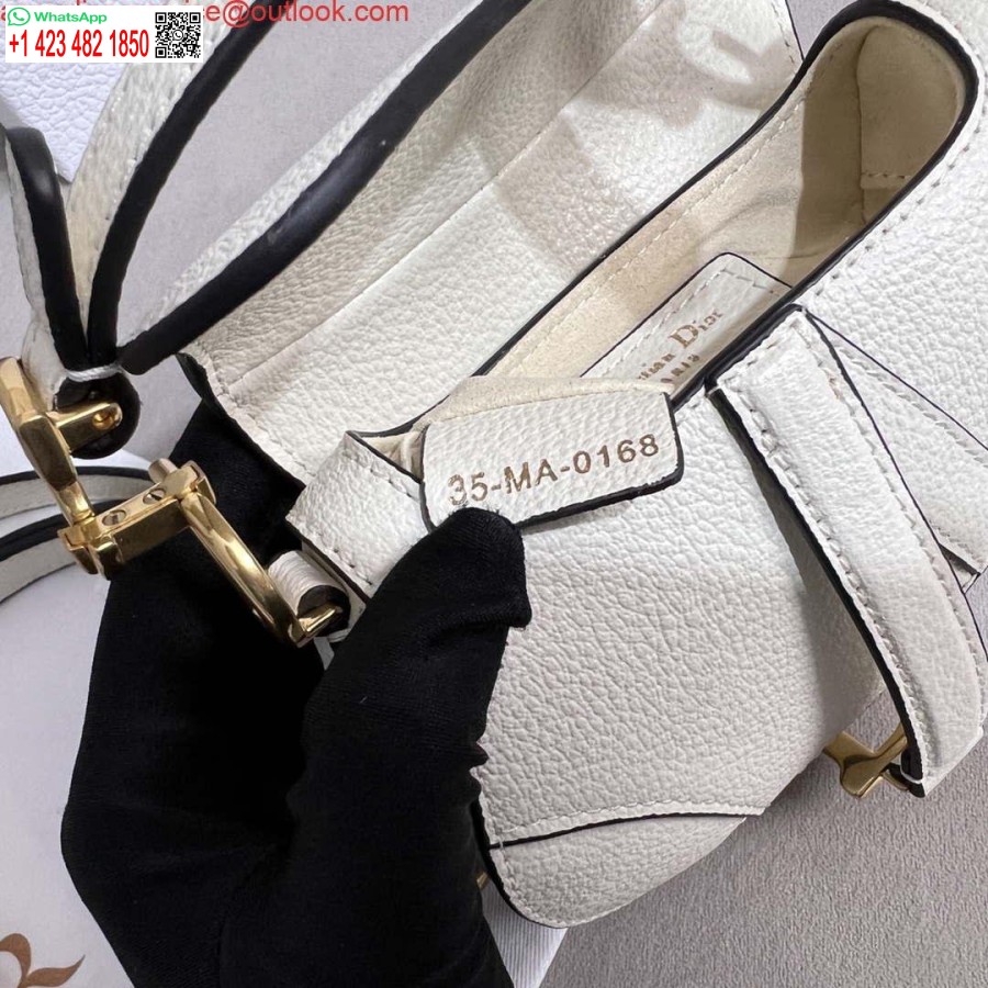 Replica Dior S5685 Mikro Sadulakott Rihmaga Helepunase Valge Kitsenahaga