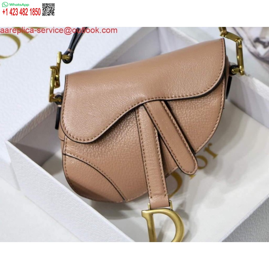 Replica Dior M6008 Laukku Satula Super Mini Laukku Lehmännahkainen Nahka Vaaleanpunainen