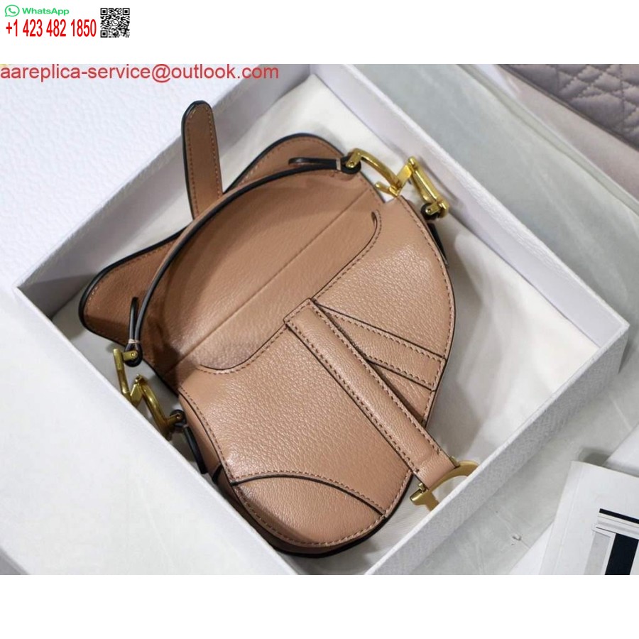 Replica Dior M6008 Laukku Satula Super Mini Laukku Lehmännahkainen Nahka Vaaleanpunainen