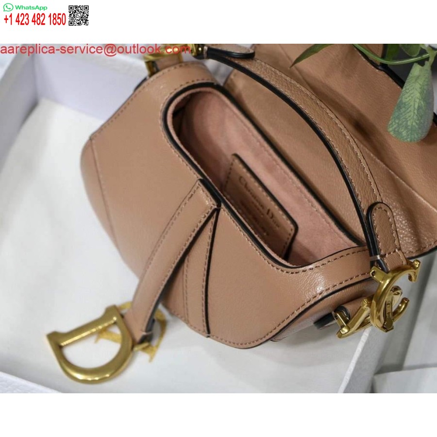 Replica Dior M6008 Laukku Satula Super Mini Laukku Lehmännahkainen Nahka Vaaleanpunainen