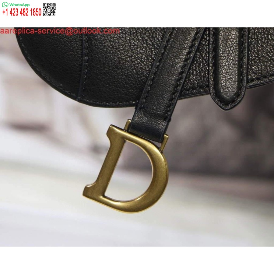 Réplica Dior M6008 Bolsa Sela Super Mini Bolsa Couro Preto