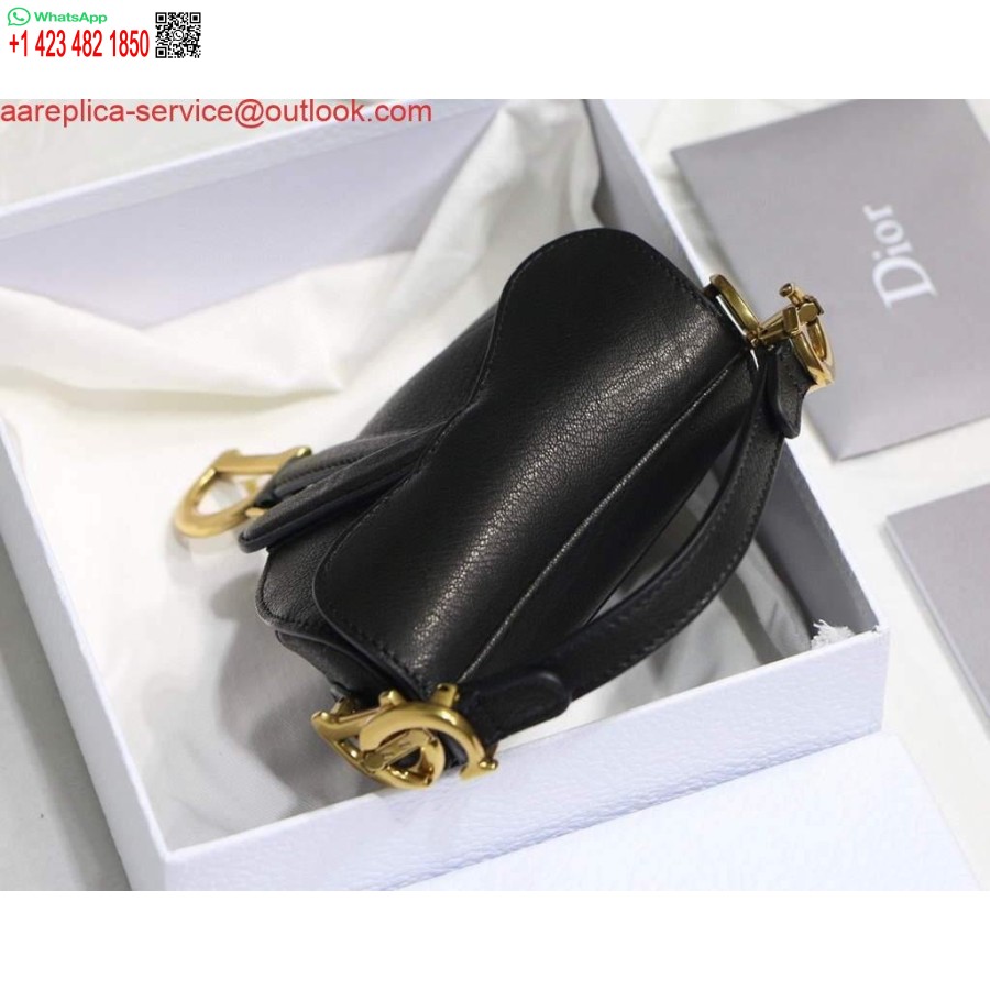 Réplica Dior M6008 Bolsa Sela Super Mini Bolsa Couro Preto