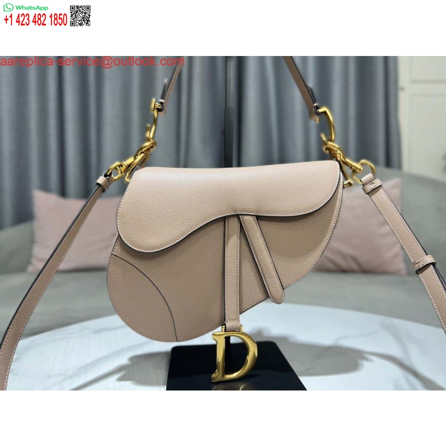 Replica Dior M0455 Zadeltas Met Riem Nude Generfd Kalfsleer