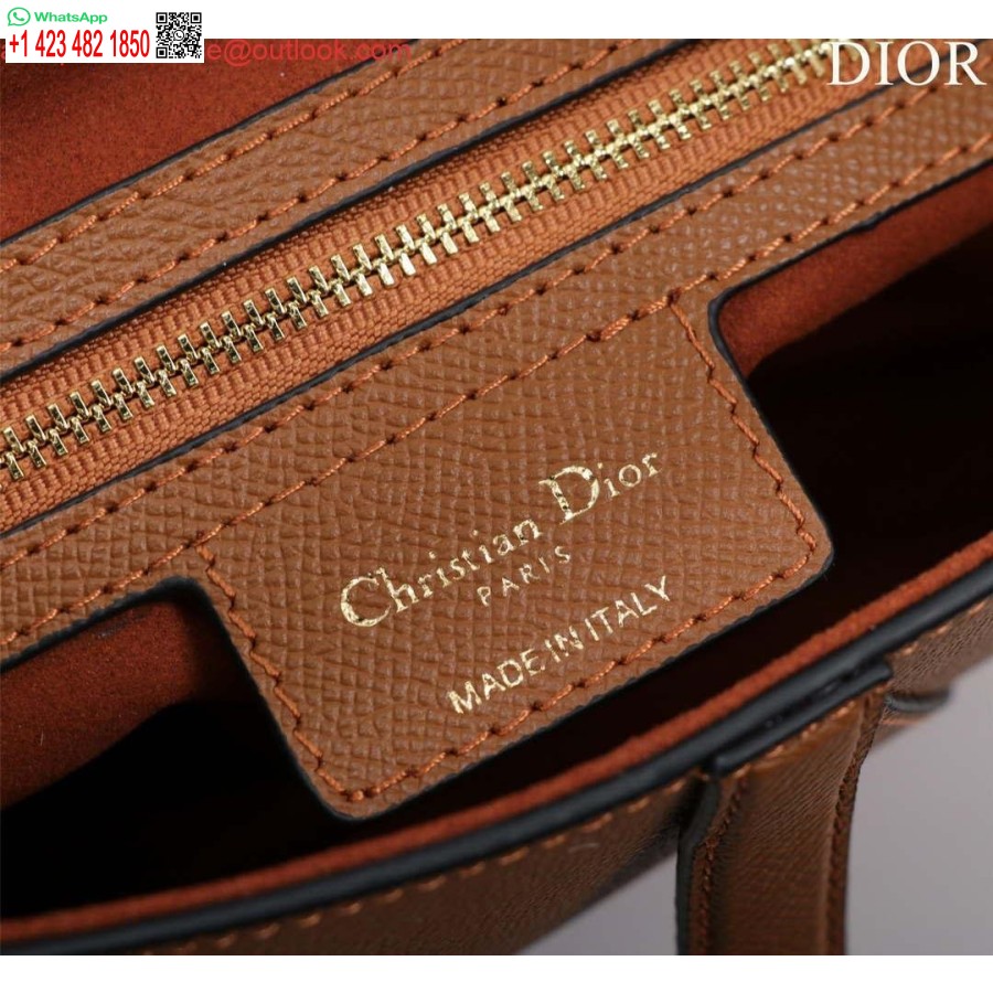 Geantă Replica Dior M0455 Cu Curea Din Piele De Vițel Granulată Maro