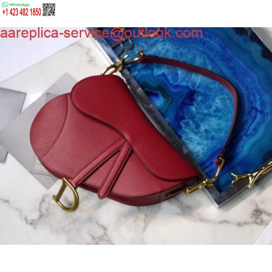 Replica Dior M0446 Borsa Da Sella Dior M0447 Pelle Di Vitello Granulata Rossa