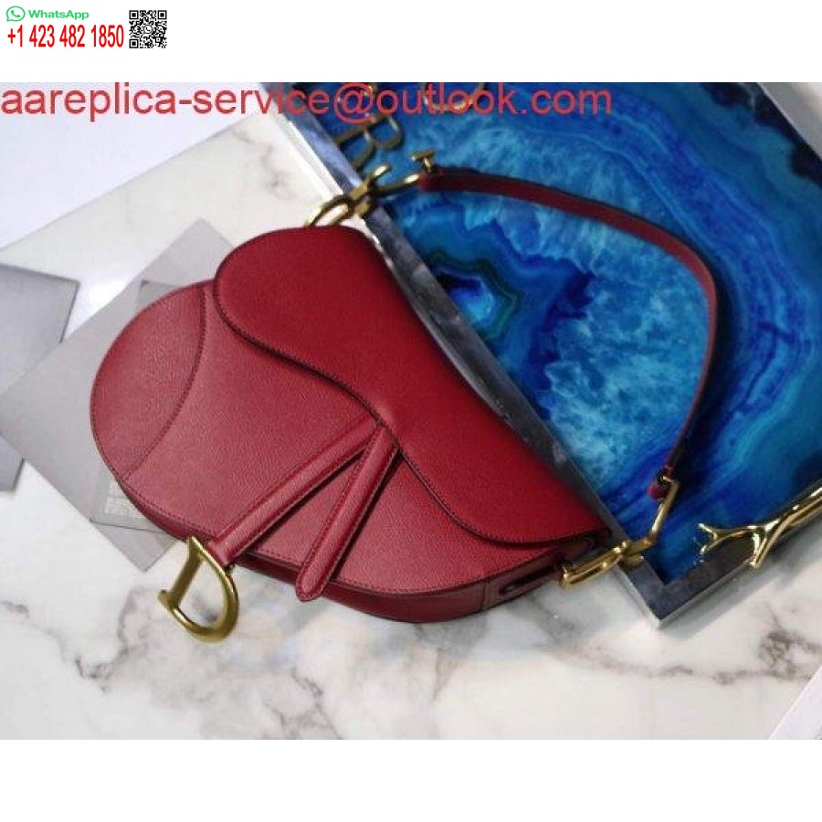 Replica Dior M0446 Dior Zadeltas M0447 Rood Generfd Kalfsleer