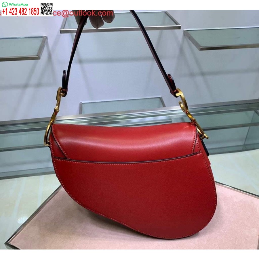 Replica Dior M0446 Dior Zadeltas M0447 Rode Geitenleer Gouden Hardware