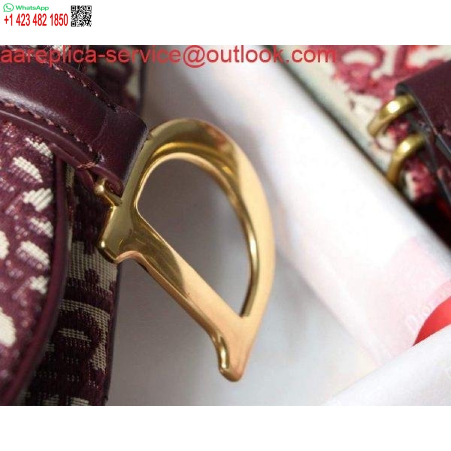 Replica Dior M0446 Geantă şa Dior Burgundy Dior Jacquard Oblic