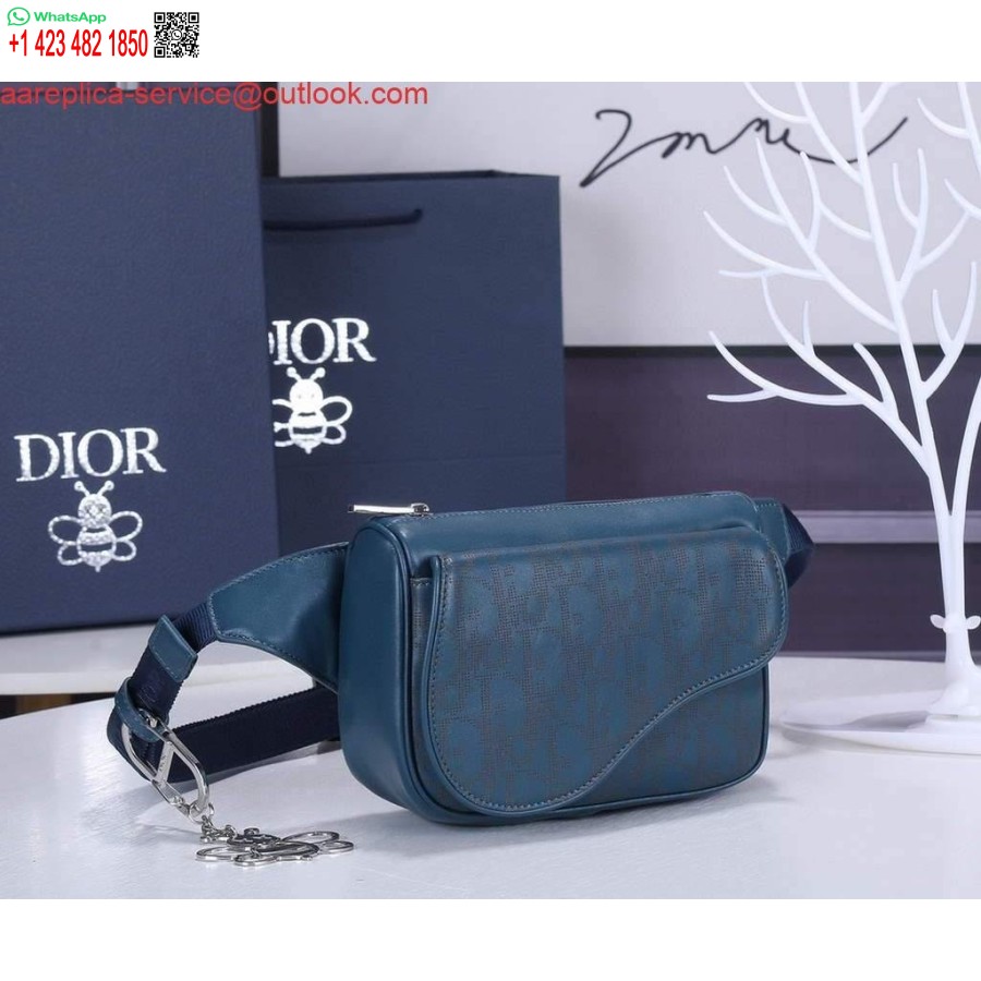 Réplica Dior 1adpo223 Riñonera Cuero Azul