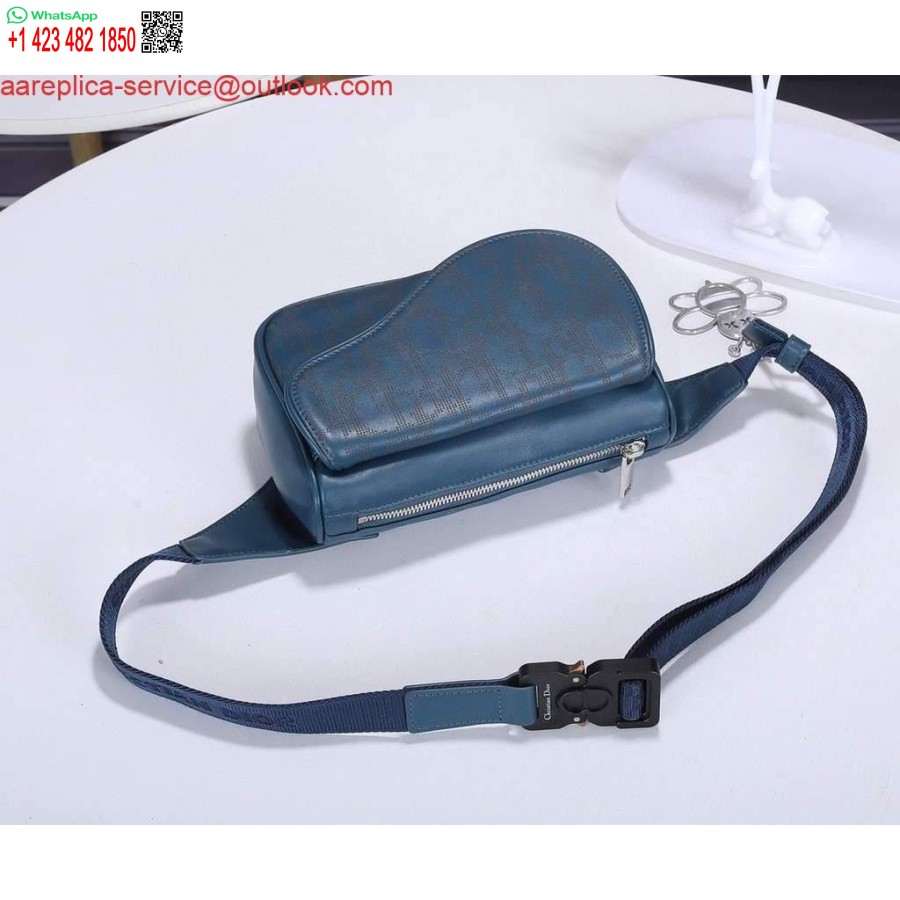 Réplica Dior 1adpo223 Riñonera Cuero Azul