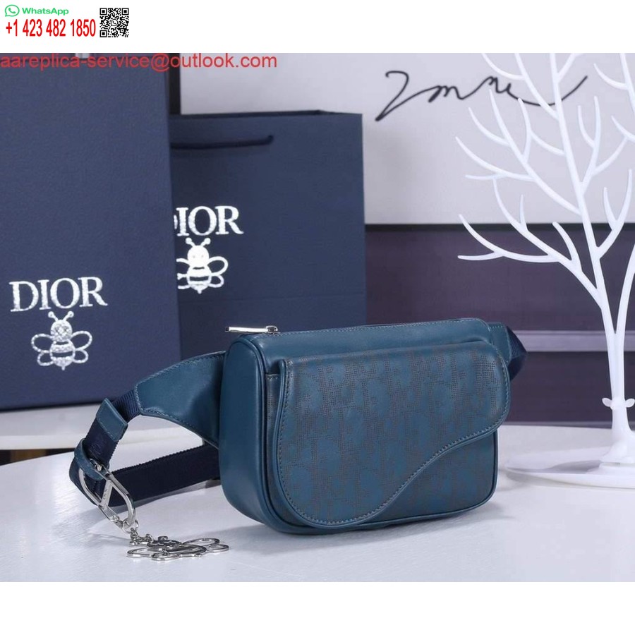 Replica Dior 1adpo223 Borsa Da Cintura In Pelle Blu