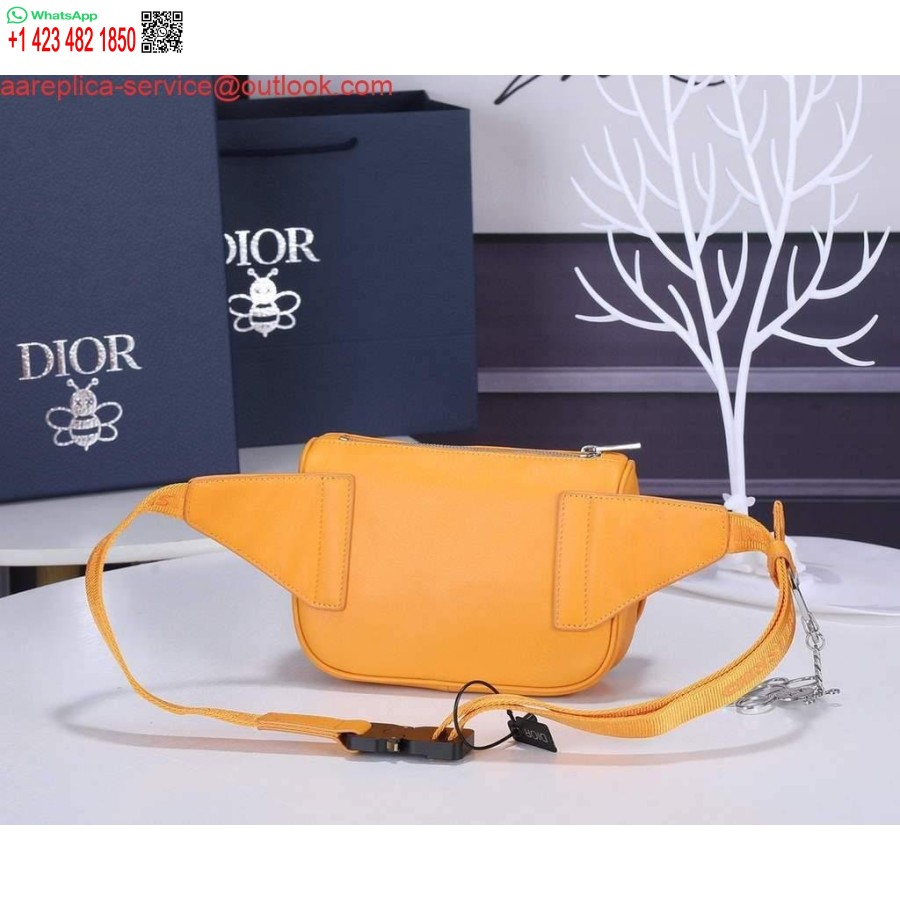 Replica Dior 1adpo223 Sadel Bælte Taske Dior Oblique Galaxy Læder Gul