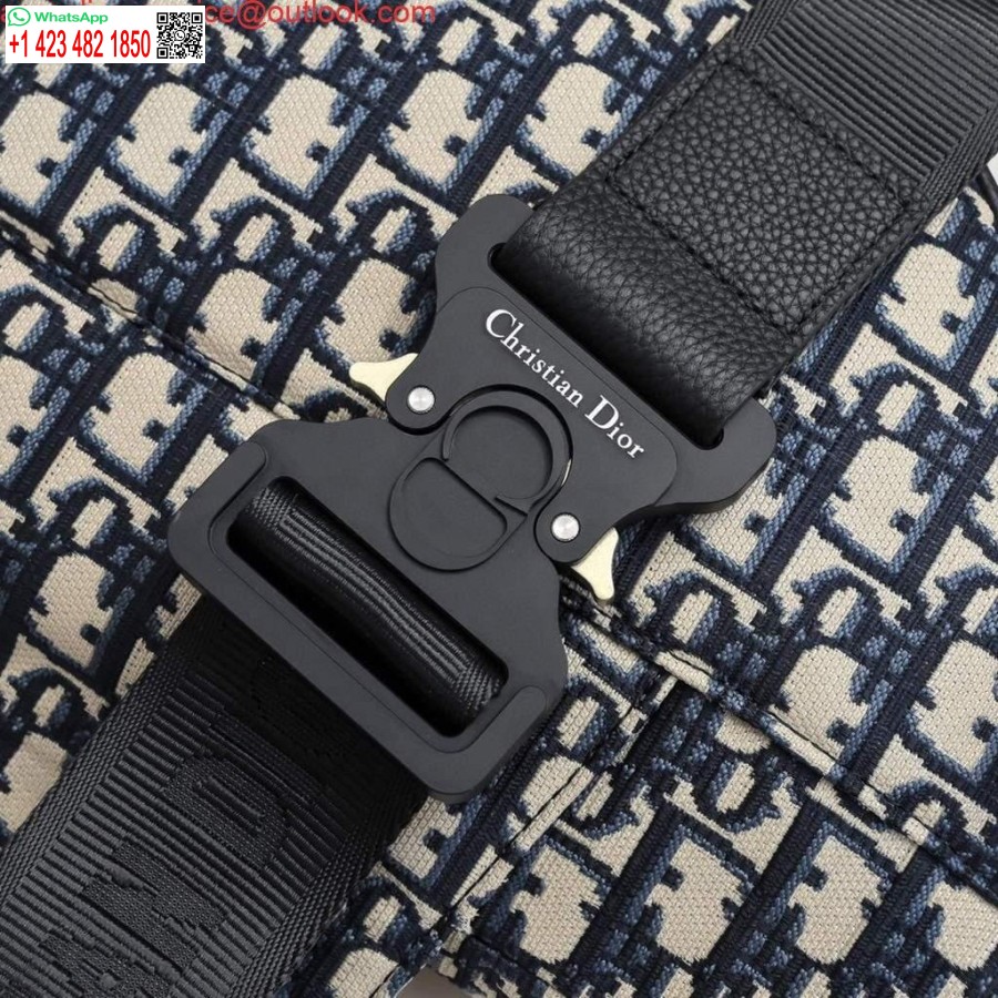 Réplica Dior 1adpo093 Bolso De Hombre Dior Oblique Jacquard Azul Marino