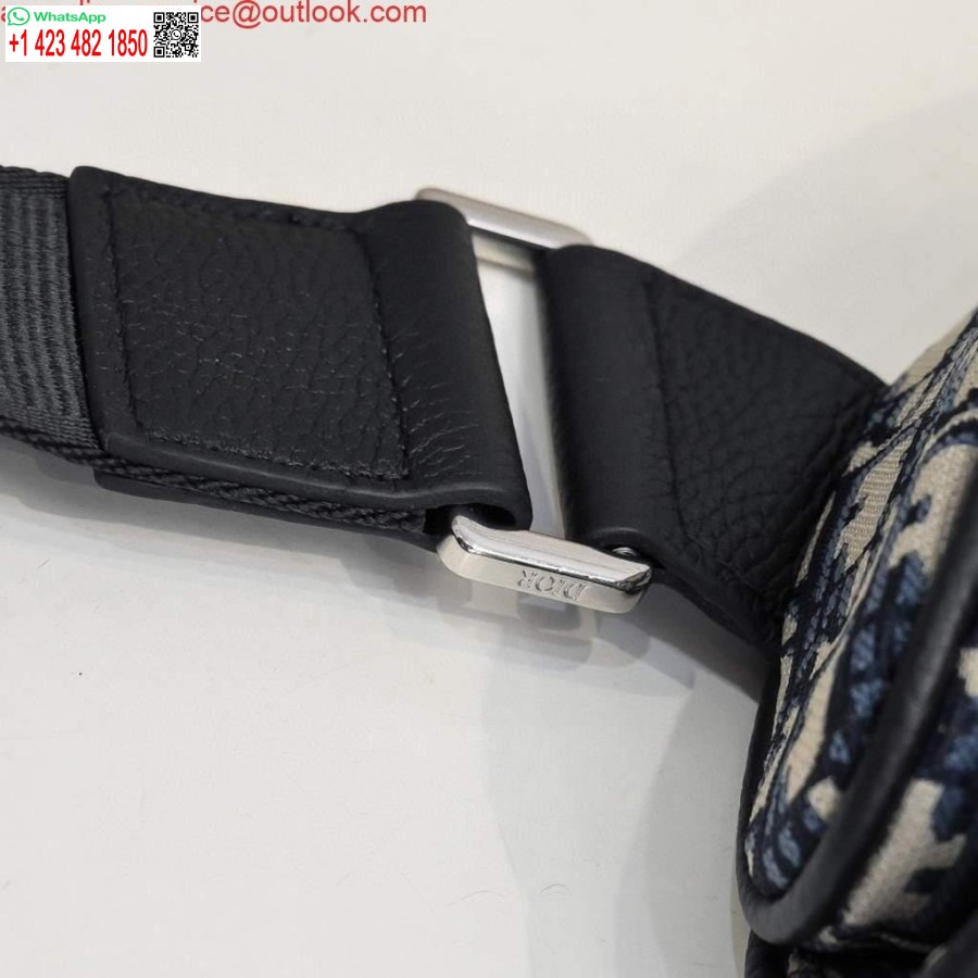 Réplica Dior 1adpo093 Bolso De Hombre Dior Oblique Jacquard Azul Marino