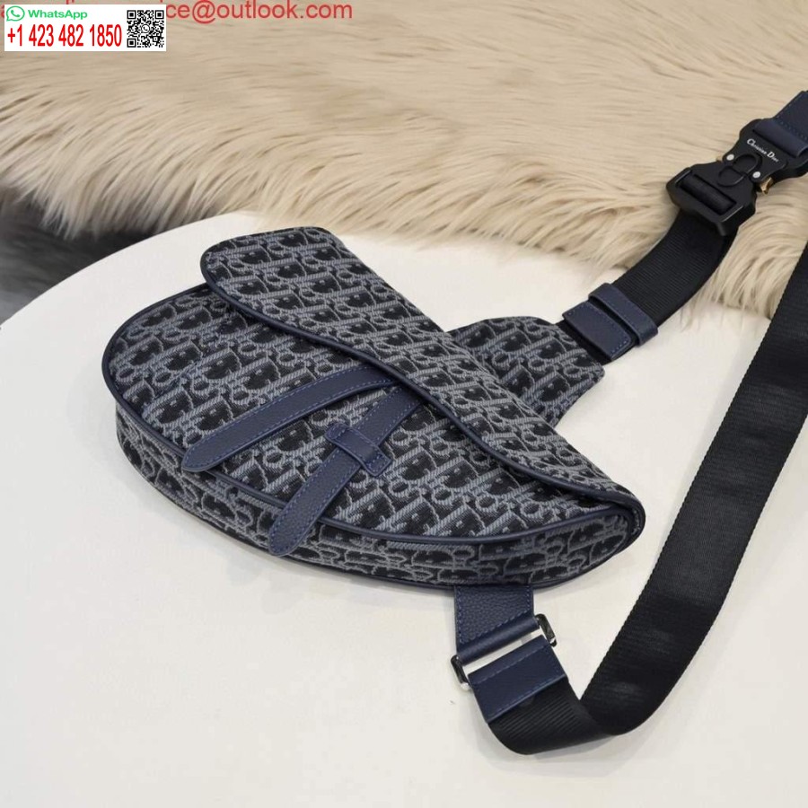 Réplica Dior 1adpo093 Bolso De Hombre Dior Oblique Jacquard Azul