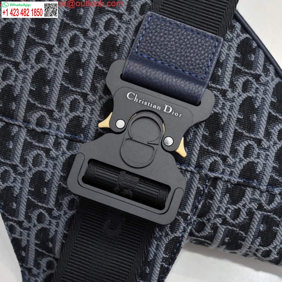 Réplica Dior 1adpo093 Bolso De Hombre Dior Oblique Jacquard Azul