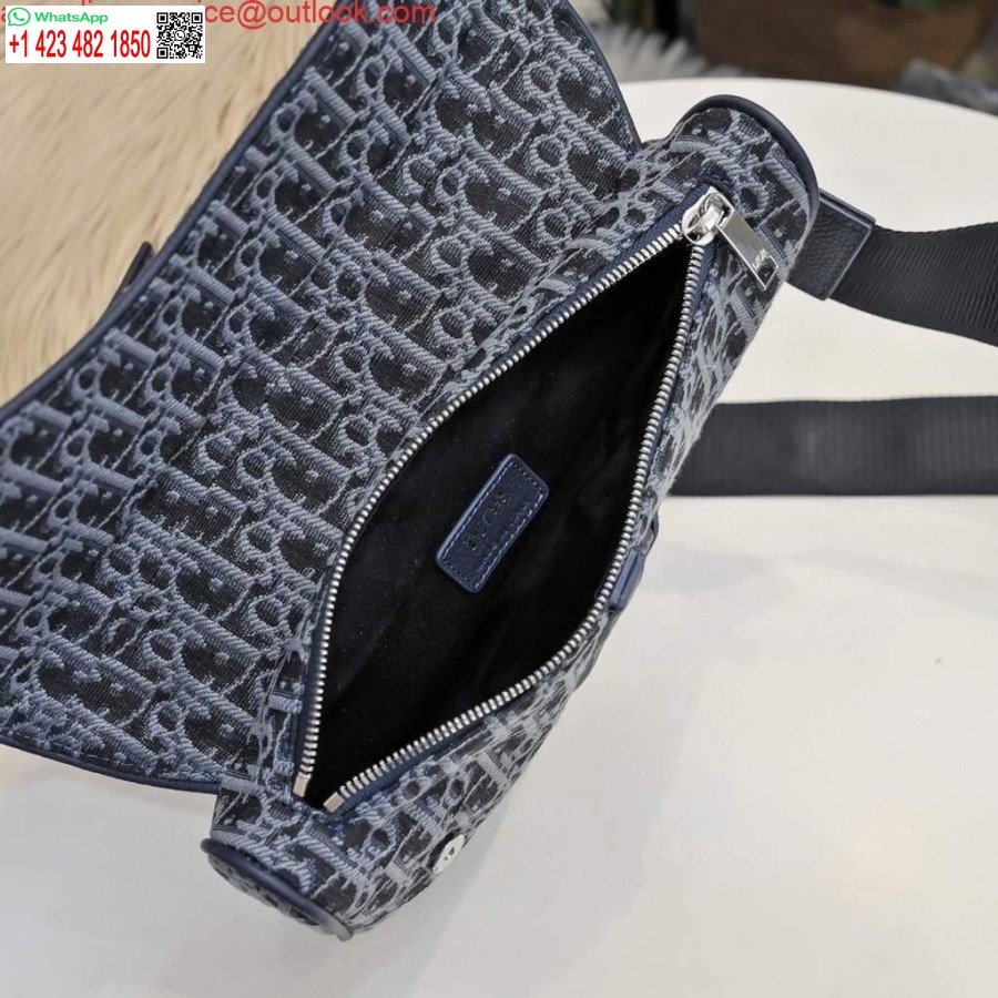 Réplica Dior 1adpo093 Bolso De Hombre Dior Oblique Jacquard Azul
