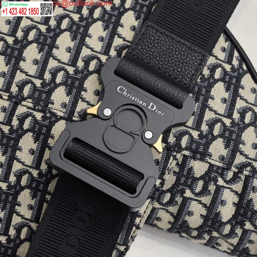 Replica Dior 1adpo093 Saa Barbati Geanta Dior Oblic Jacquard Negru Cu Bej