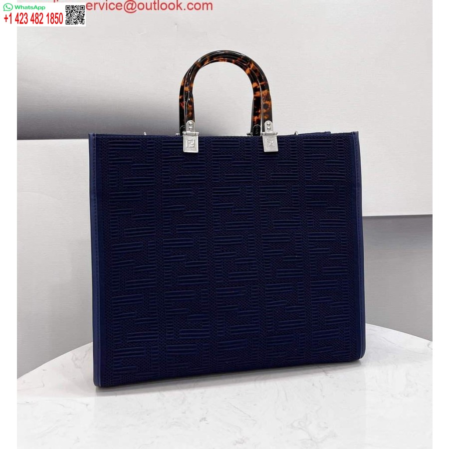 Replica Fendi 8bh386 Borsa Tote Media Fendi Sunshine 8258 Blu Navy