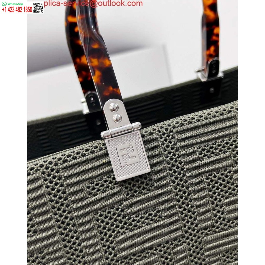 Réplica Fendi 8bh386 Bolso De Mano Fendi Mediano Sunshine 8258 Verde