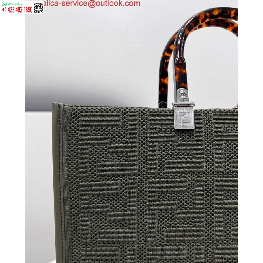 Réplica Fendi 8bh386 Bolso De Mano Fendi Mediano Sunshine 8258 Verde