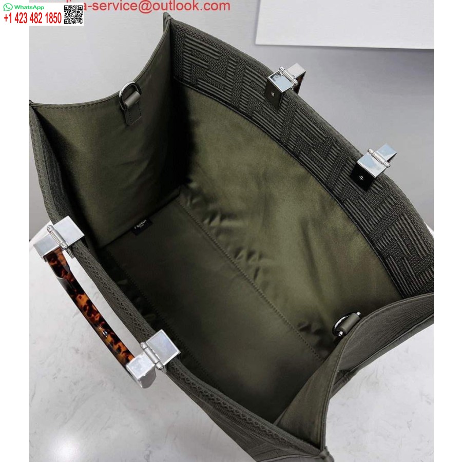 Réplica Fendi 8bh386 Bolso De Mano Fendi Mediano Sunshine 8258 Verde