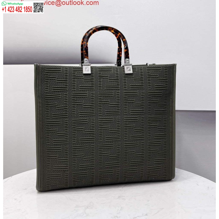 Replica Fendi 8bh386 Borsa Tote Media Fendi Sunshine 8258 Verde