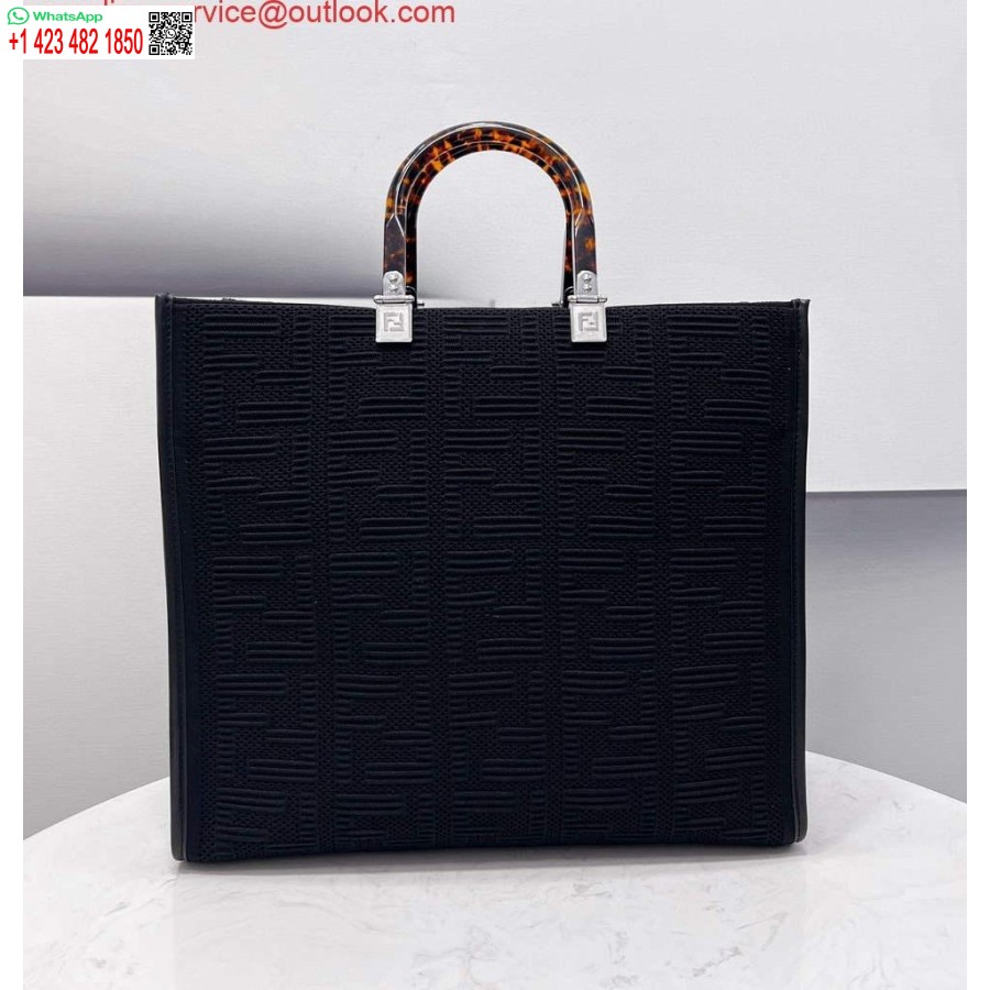 Replica Fendi 8BH386 Sunshine Medium Fendi Tote Bag 8258 Black