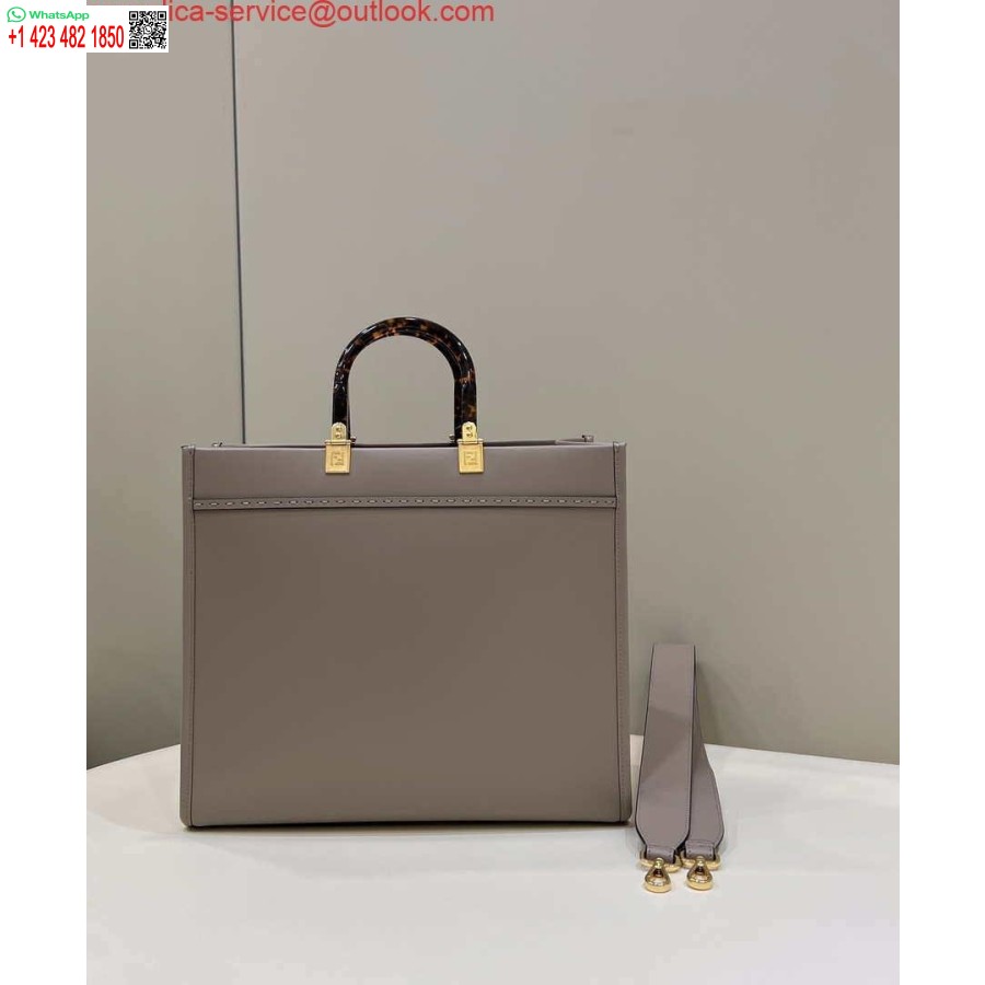 Replica Fendi 8bh386 Borsa Media Sunshine Shopper In Pelle Nuda 8266s