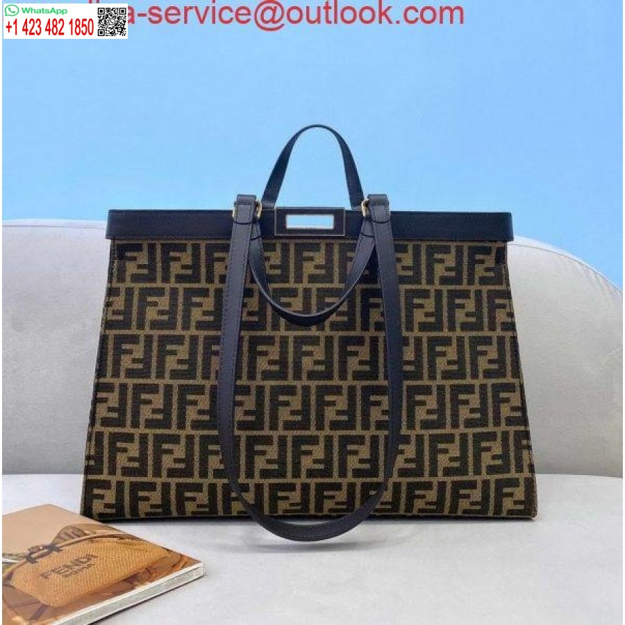 Réplica Fendi 8bh374 Peekaboo X Tote Bolsa De Lona Verde