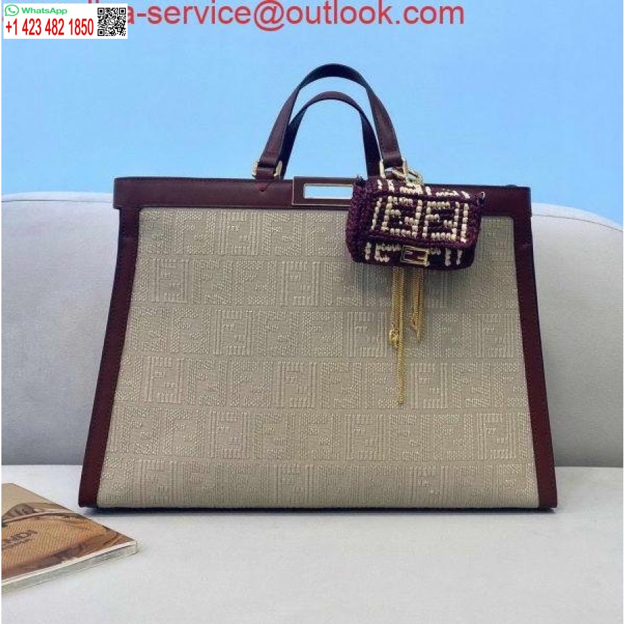 Replica Fendi 8bh374 Peekaboo X Tote Borsa Di Tela Beige