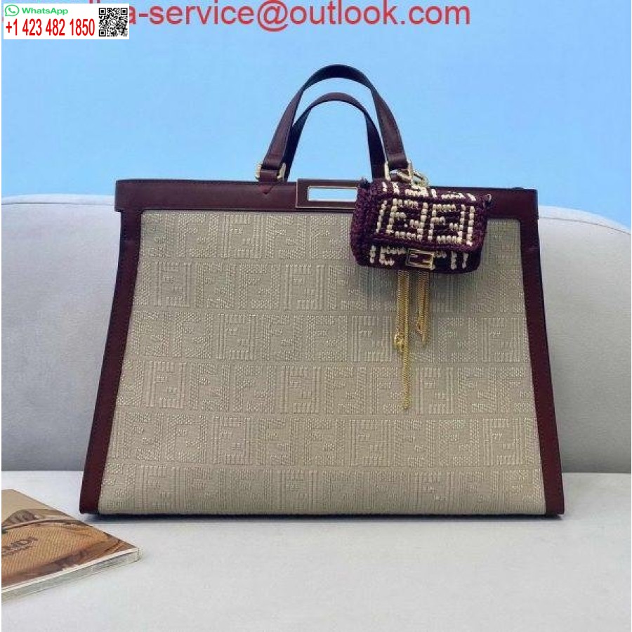 Réplica Fendi 8bh374 Peekaboo X Tote Bolsa De Lona Bege