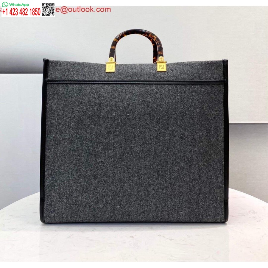 Replica Fendi 8BH372 Sunshine Large Gray Flannel Shopper Bag 8266c