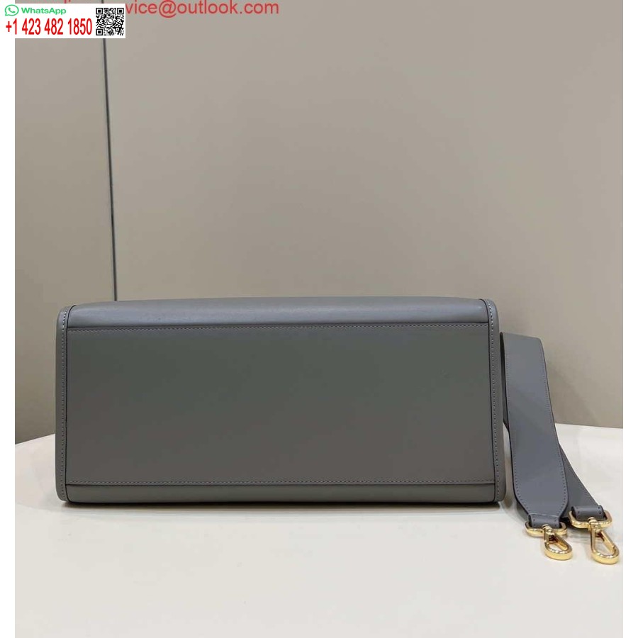 Replika Fendi 8bh372 Sunčana Velika Torba Siva Kožna Shopper 8266l