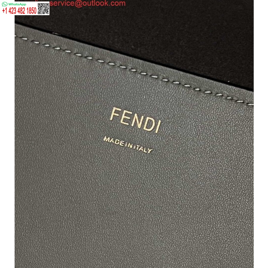 Replika Fendi 8bh372 Sunčana Velika Torba Siva Kožna Shopper 8266l