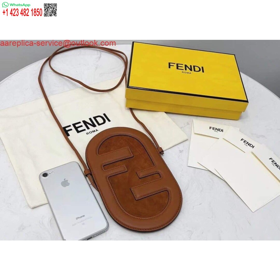 Replica Borsa A Tracolla Per Telefono Fendi 8526 Marrone