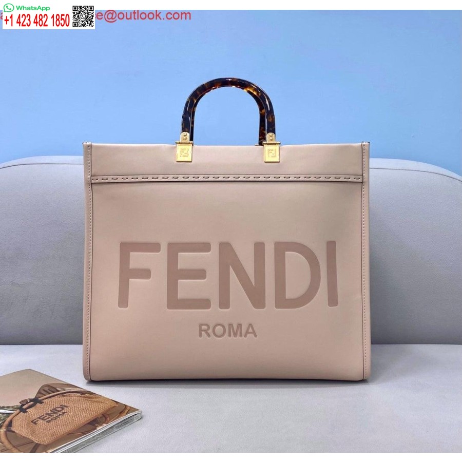 Replica Fendi 8266s Sunshine Borsa Media 8bh386 Shopper In Pelle Rosa