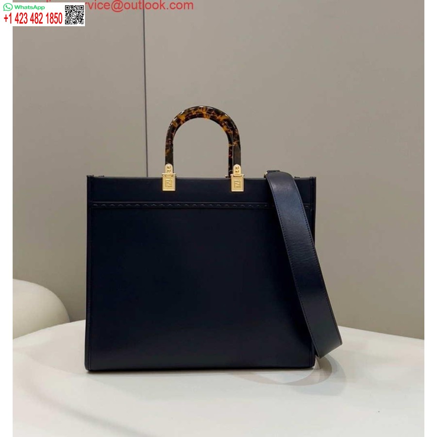 Replica Fendi 8266s Sunshine Borsa Media 8bh386 Shopper In Pelle Nera